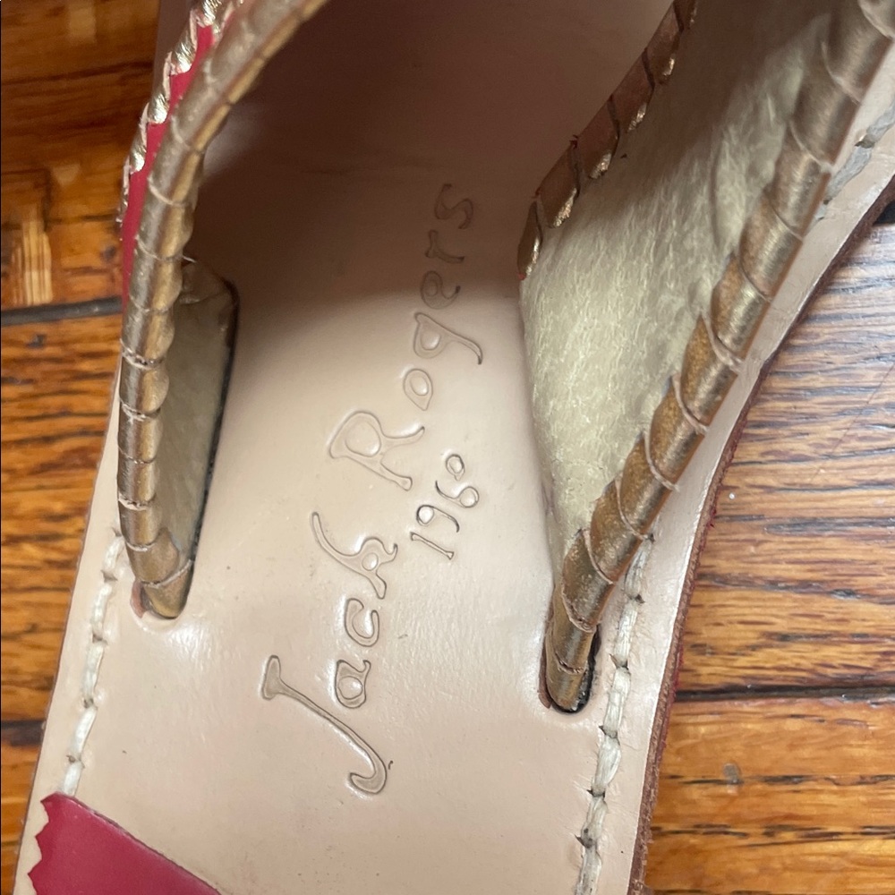 Jack Rogers Women's Red and Tan Sandals - Picture 2 of 12